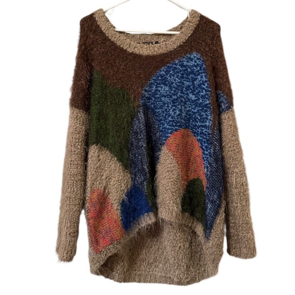 Dex‎ Women Size Medium Shaggy Knit Sweater Peppy Bohemian Boho Cottagecore READ